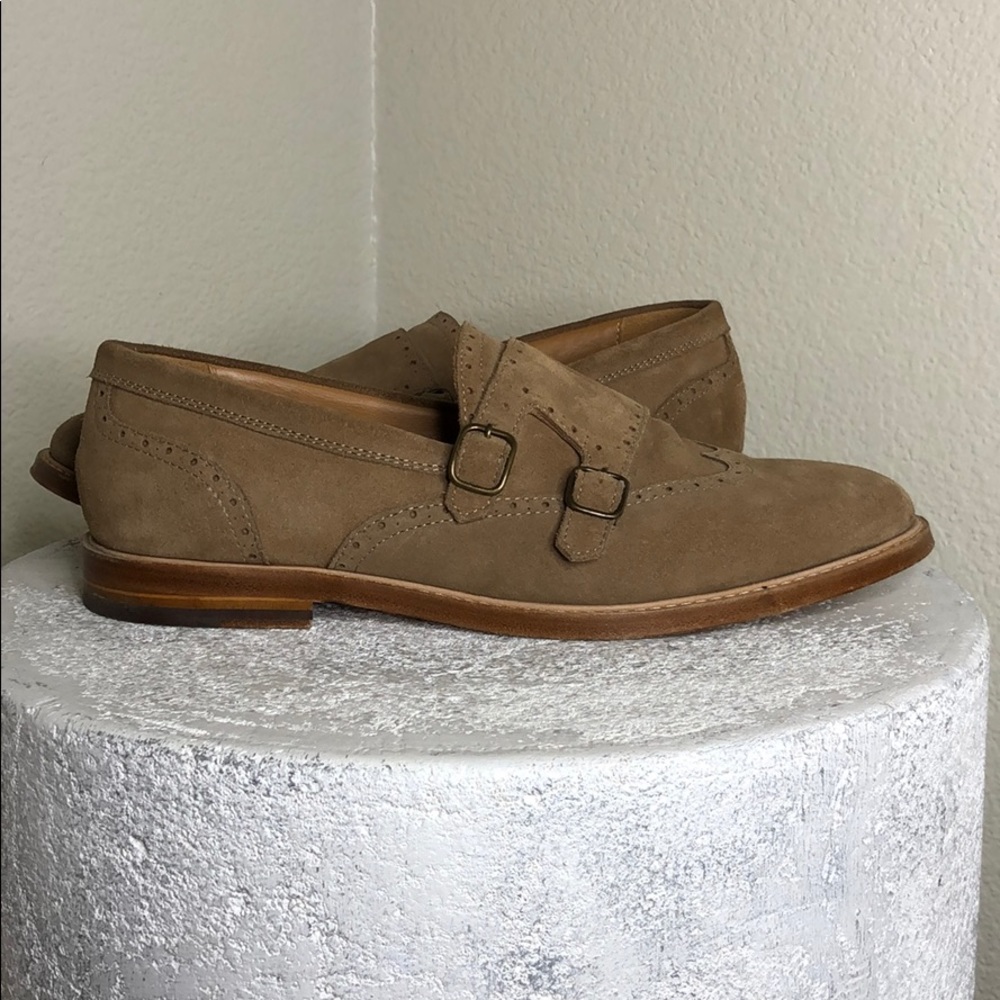 Men’s double Monk-strap loafers in Suede